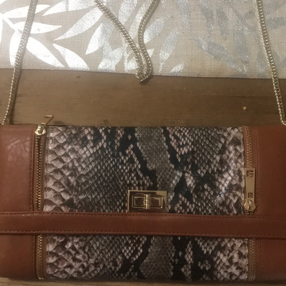 Faux snakeskin small purse